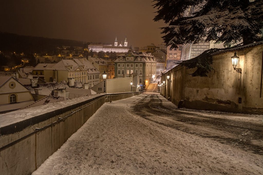 Strahovský klášter, Zimní noční Praha - IMG-6861.jpg